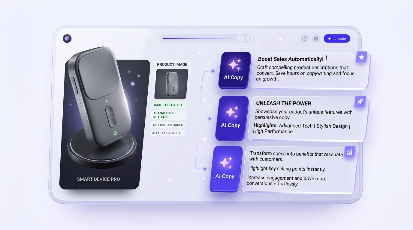 AI product description generator writing conversion-focused Shopify product descriptions