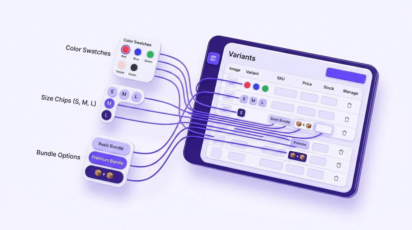 AliExpress color, size, and bundle variants mapped into Shopify product variants
