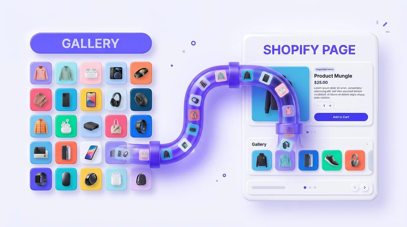 Amazon gallery images imported into a Shopify product page