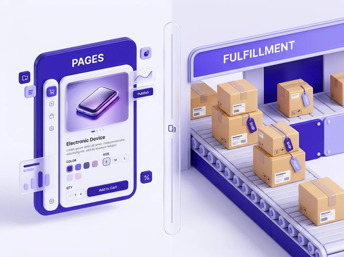 AI product page building versus order fulfillment in a Shopify dropshipping stack