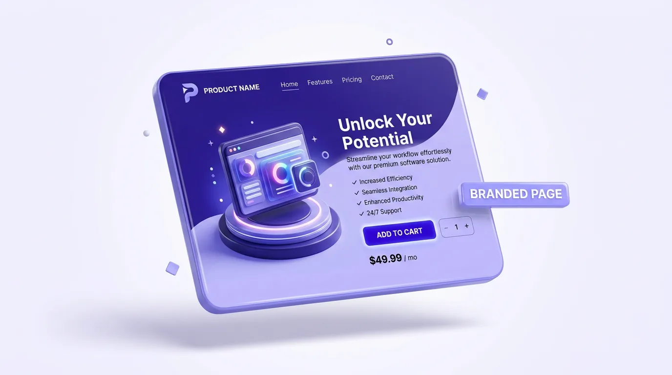 Branded AI product page for a dropshipping store built with PagePilot