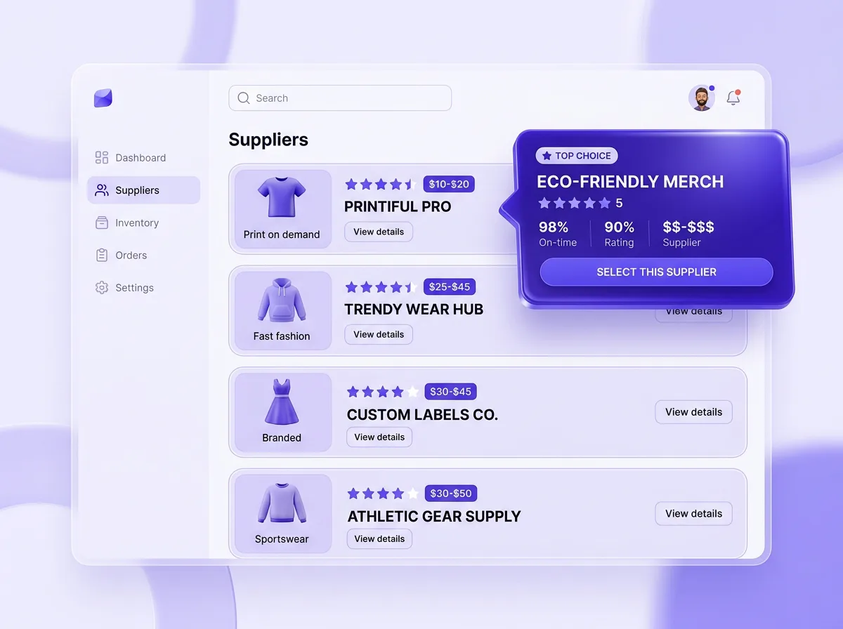 Comparison of the best clothing dropshipping suppliers for apparel and fashion stores