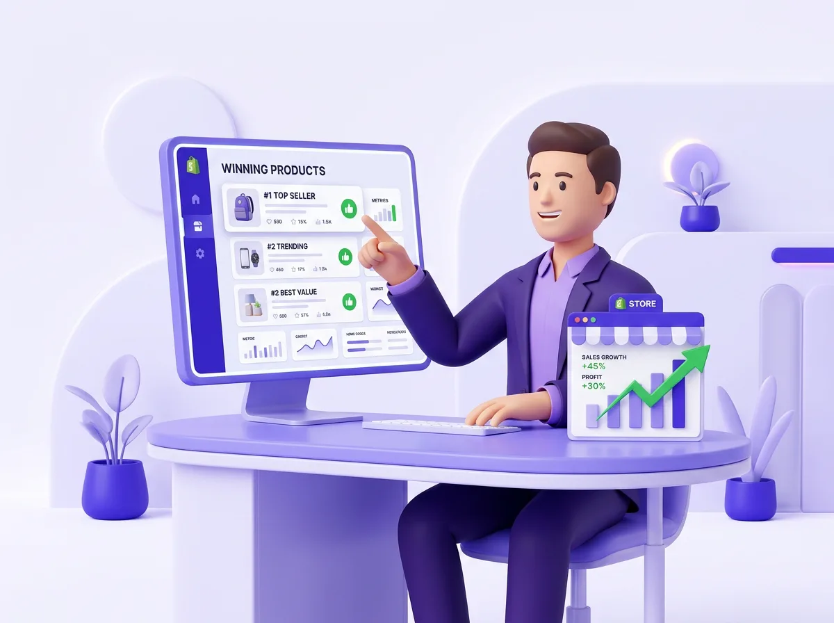 Shopify seller testing winning products from the daily feed and growing store sales