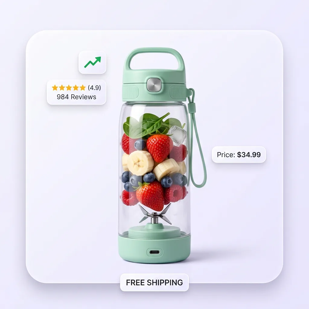 Viral winning dropshipping product: portable blender from the daily feed