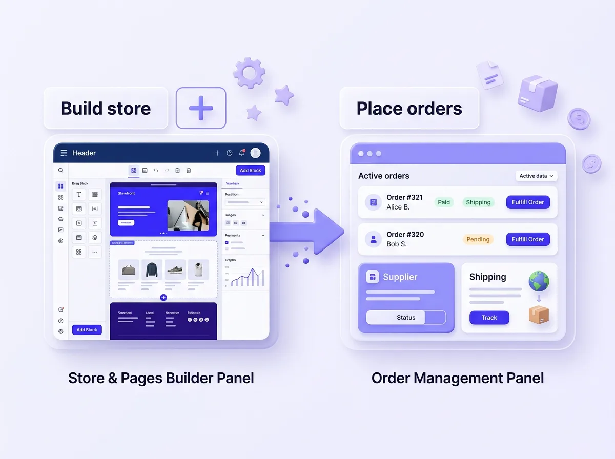 Using PagePilot to build a store alongside an order management tool like DSers