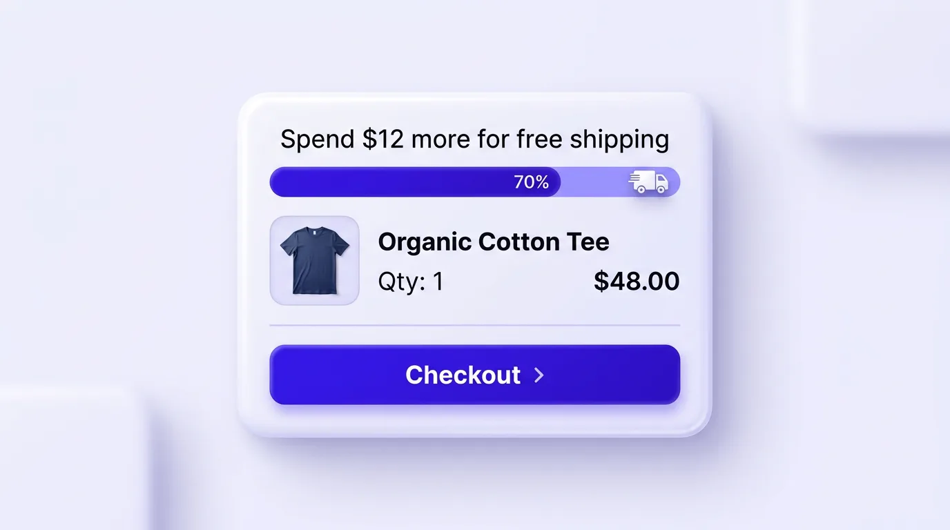 Free-shipping progress bar in a Shopify slide cart