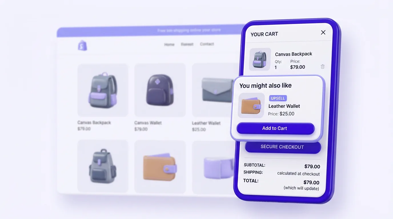 Shopify cart drawer with in-cart upsells that increase AOV