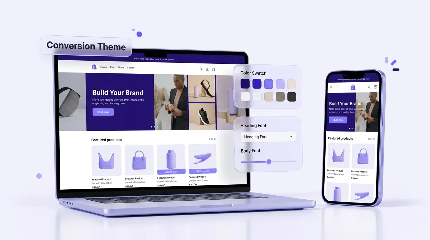 Customizable PagePilot.ai Shopify conversion theme on desktop and mobile