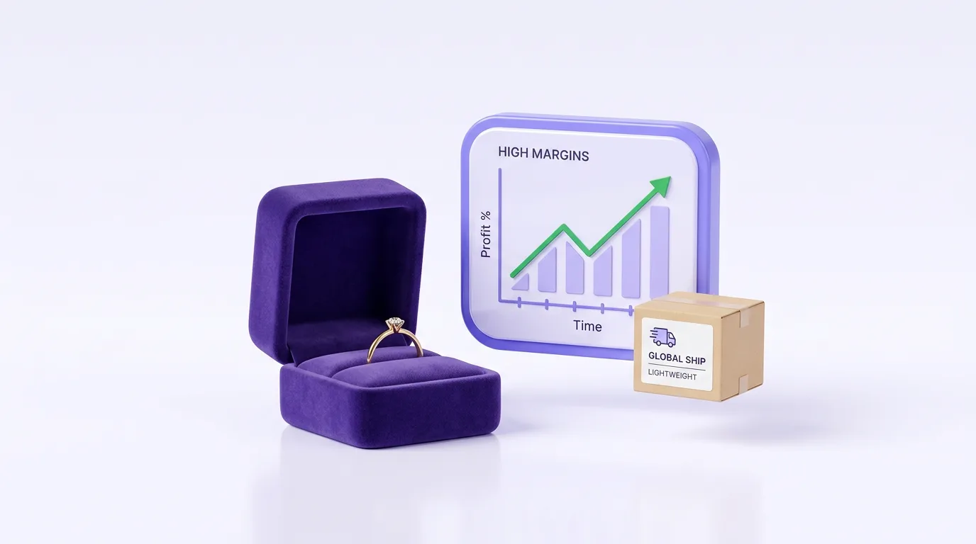High margins and light shipping make jewelry a strong dropshipping niche