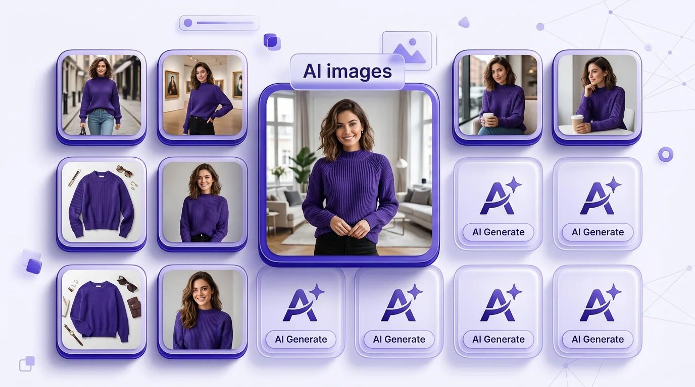 AI product images added to a Shein dropshipping product page gallery for Shopify