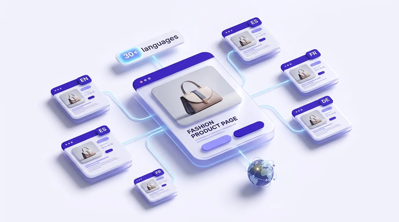 A Shein dropshipping product page translated into multiple languages for Shopify