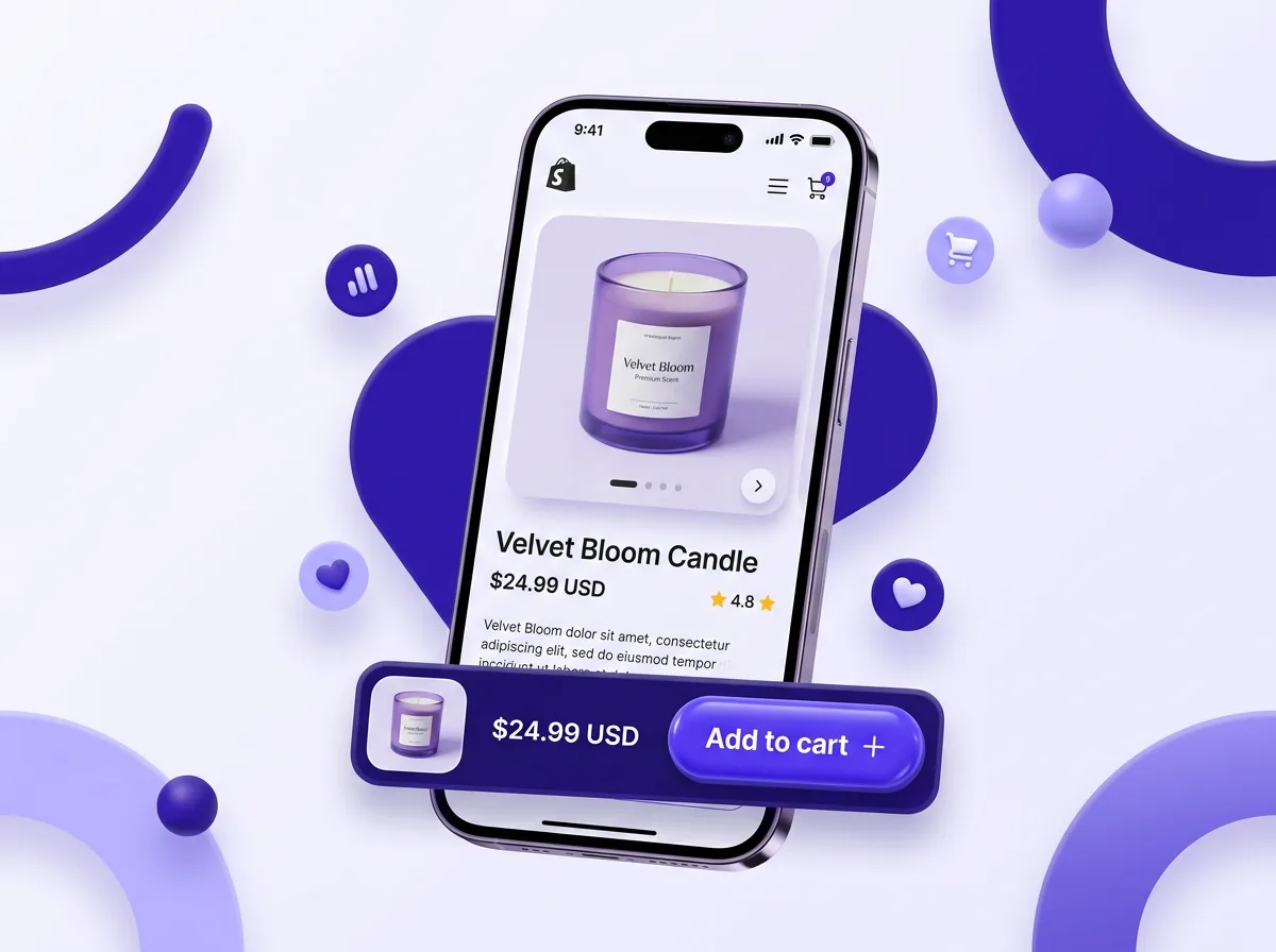 Shopify sticky add-to-cart bar block for mobile shoppers